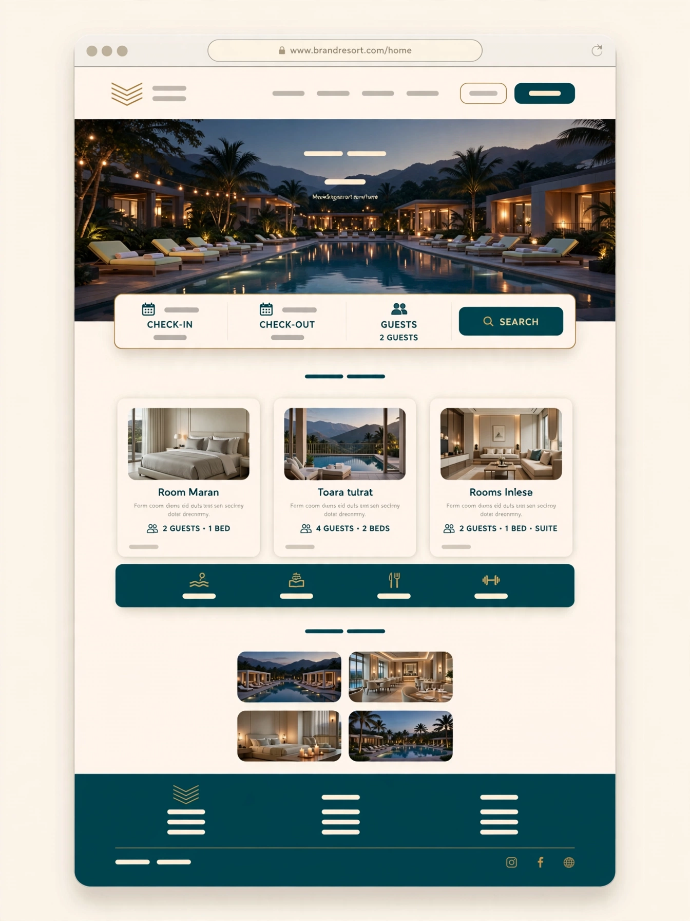 A full hotel page with the brand pulled through